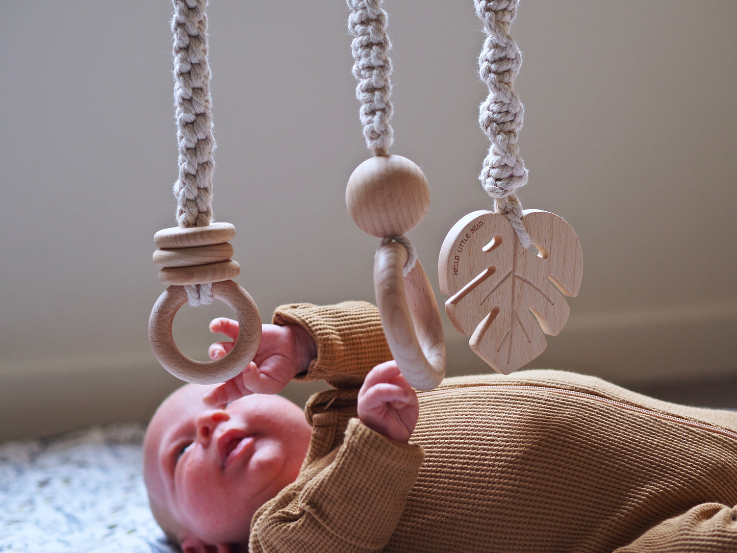 Deluxe Raw Beechwood Macrame Play Gym Package - TWIN FRAME & MACRAME TOYS