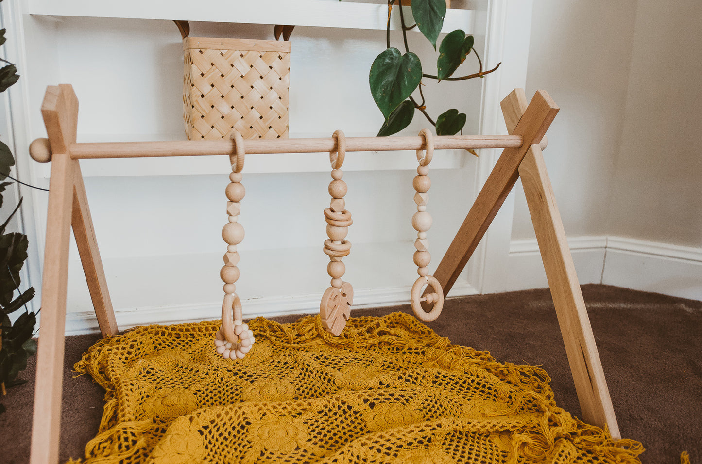 Deluxe Raw Beechwood Play Gym - SINGLE FRAME