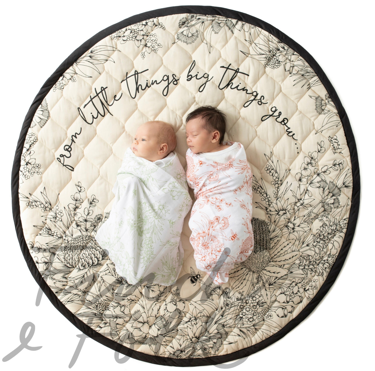 From Little Things Play Mat - Neutral & Black