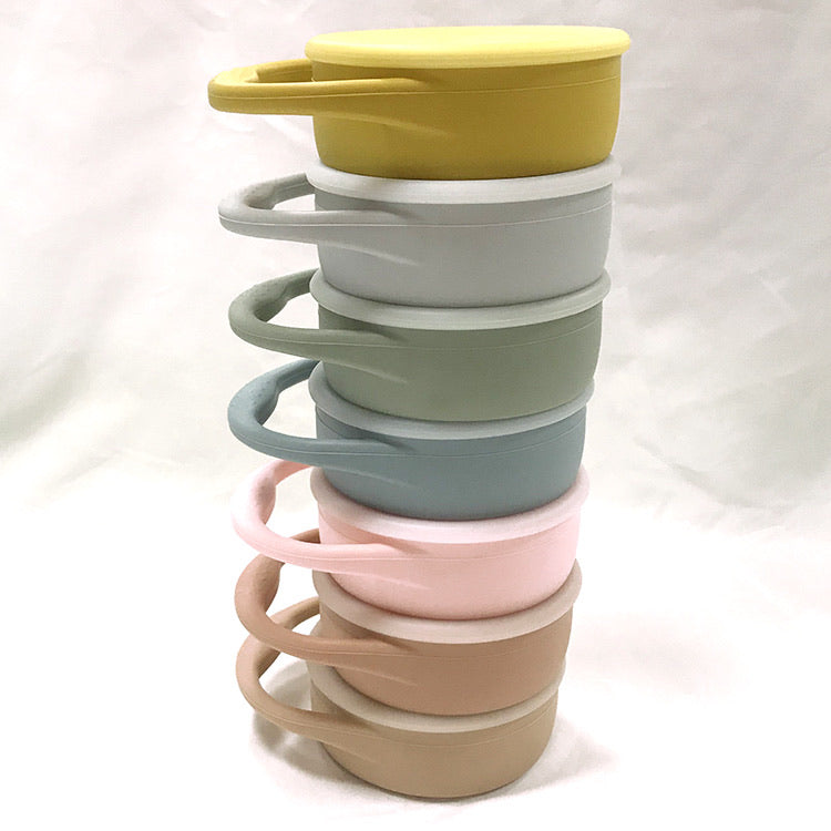 Collapsible Silicone Snack Cup with Lid