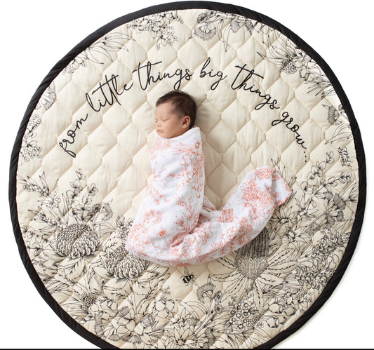 From Little Things Play Mat - Neutral & Black
