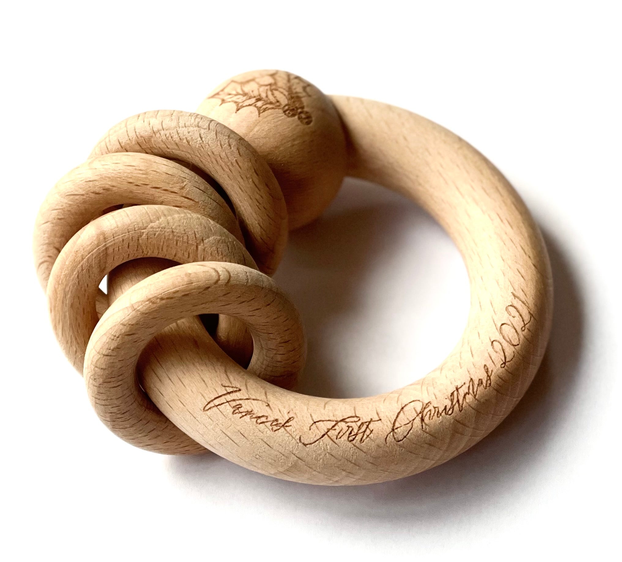 Fall Baby Rattles Christmas Moon Rattle - “Baby’s First Christmas 2024” – Arabella + Autumn